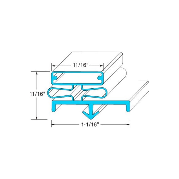 Allpoints 741250 Door Gasket31 5/8" X 59 7/16" For Continental Refrigerator